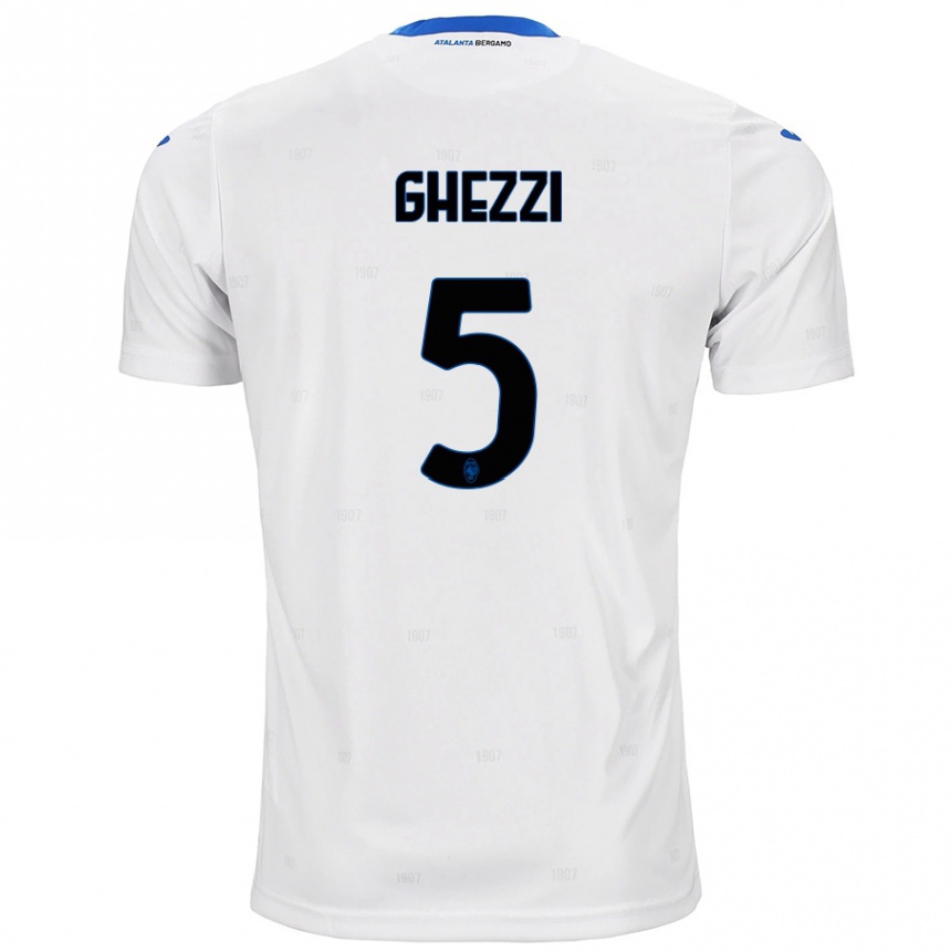 Women Football Samuele Ghezzi #5 White Away Jersey 2024/25 T-Shirt Canada