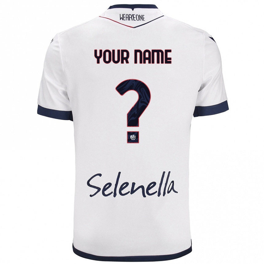 Women Football Your Name #0 White Royal Blue Away Jersey 2024/25 T-Shirt Canada