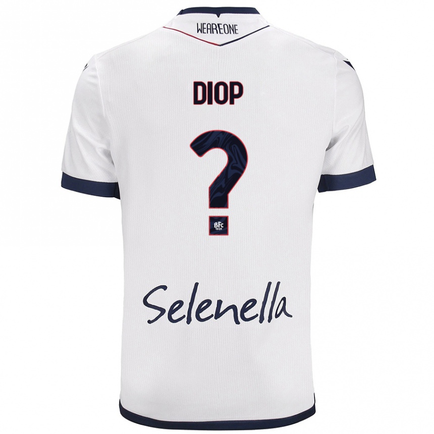 Women Football Saer Diop #0 White Royal Blue Away Jersey 2024/25 T-Shirt Canada