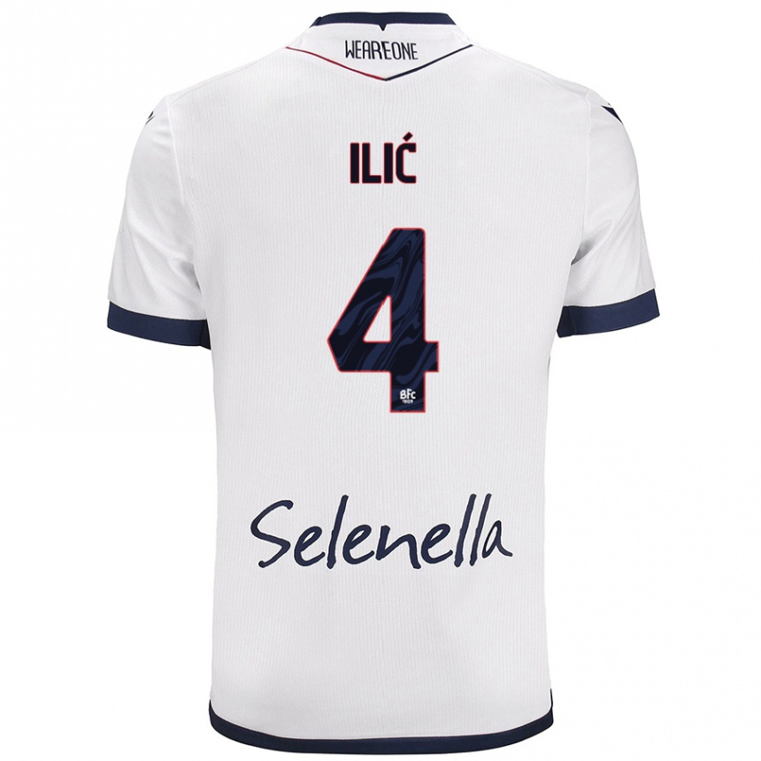 Women Football Mihajlo Ilić #4 White Royal Blue Away Jersey 2024/25 T-Shirt Canada