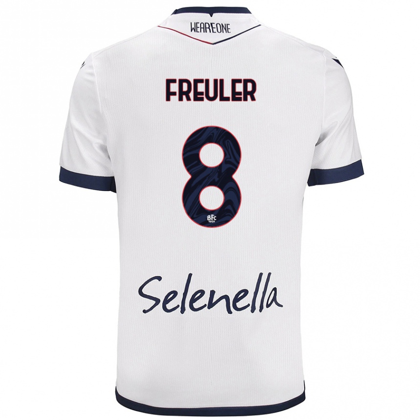 Women Football Remo Freuler #8 White Royal Blue Away Jersey 2024/25 T-Shirt Canada