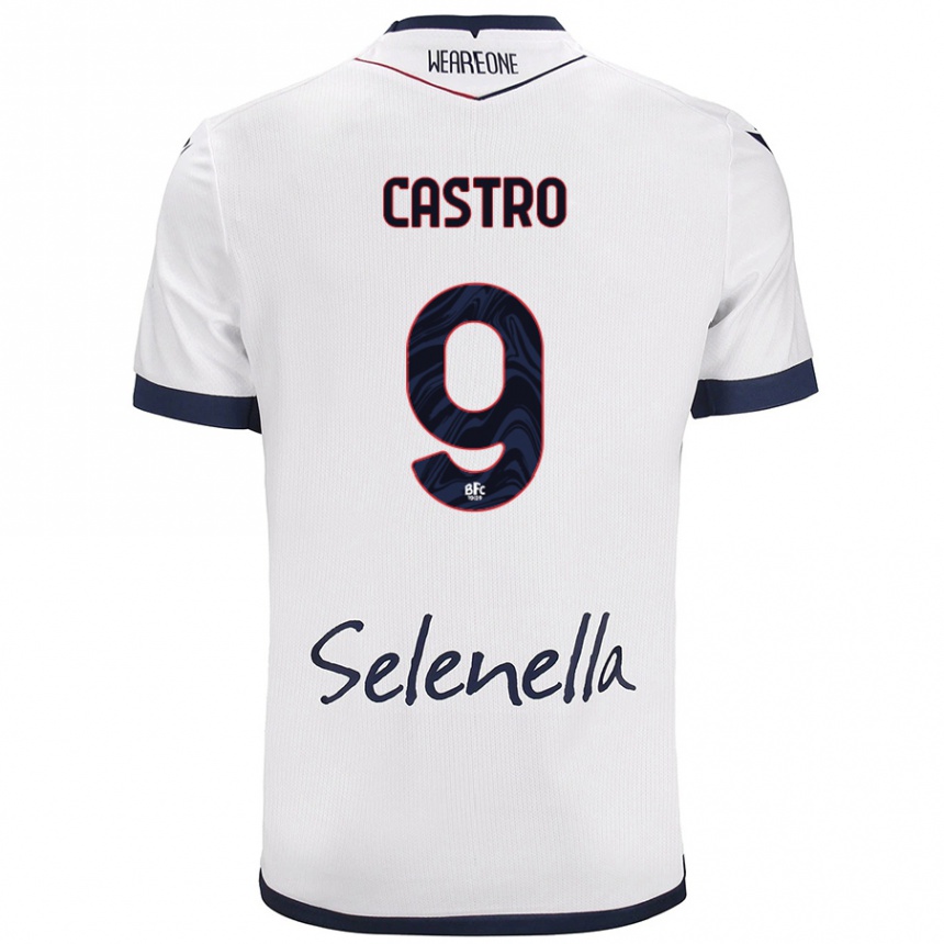 Women Football Santiago Castro #9 White Royal Blue Away Jersey 2024/25 T-Shirt Canada