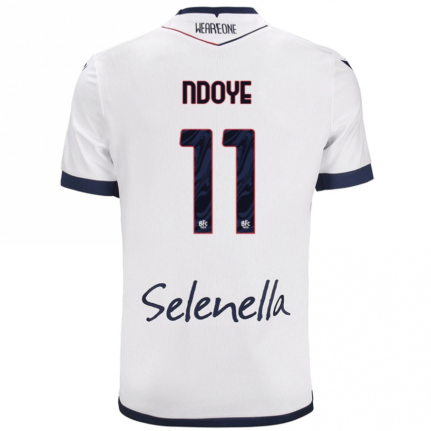 Women Football Dan Ndoye #11 White Royal Blue Away Jersey 2024/25 T-Shirt Canada