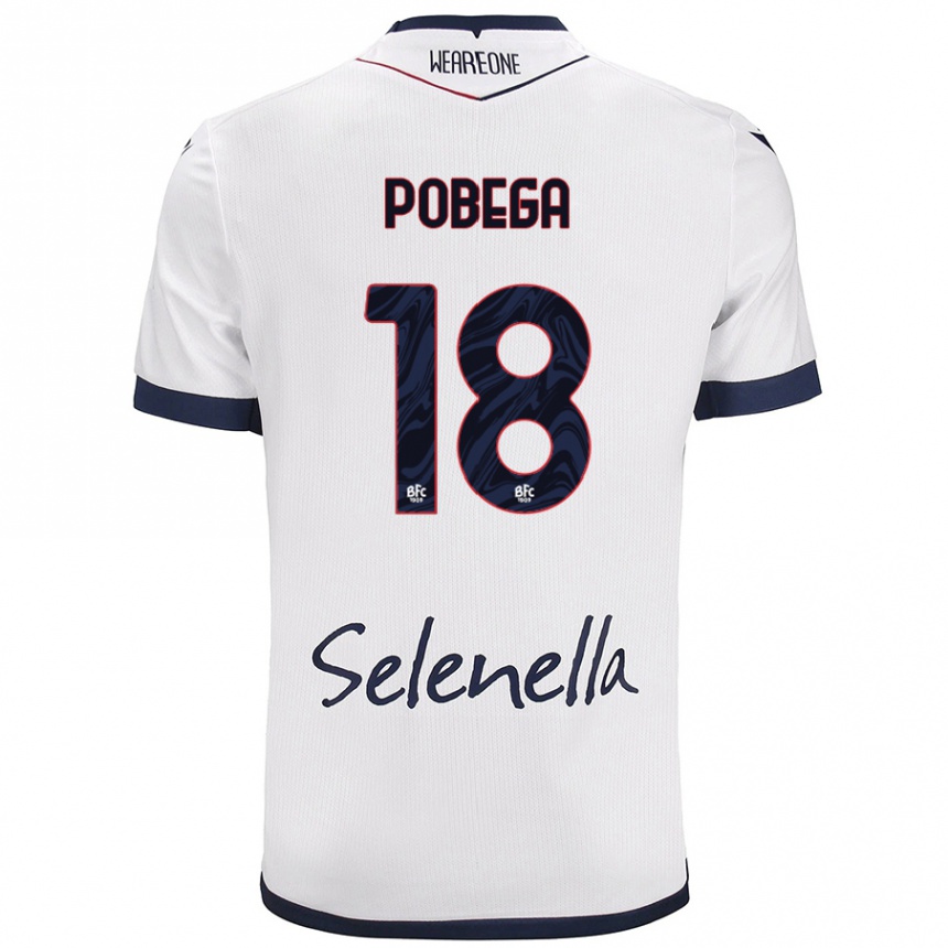 Women Football Tommaso Pobega #18 White Royal Blue Away Jersey 2024/25 T-Shirt Canada