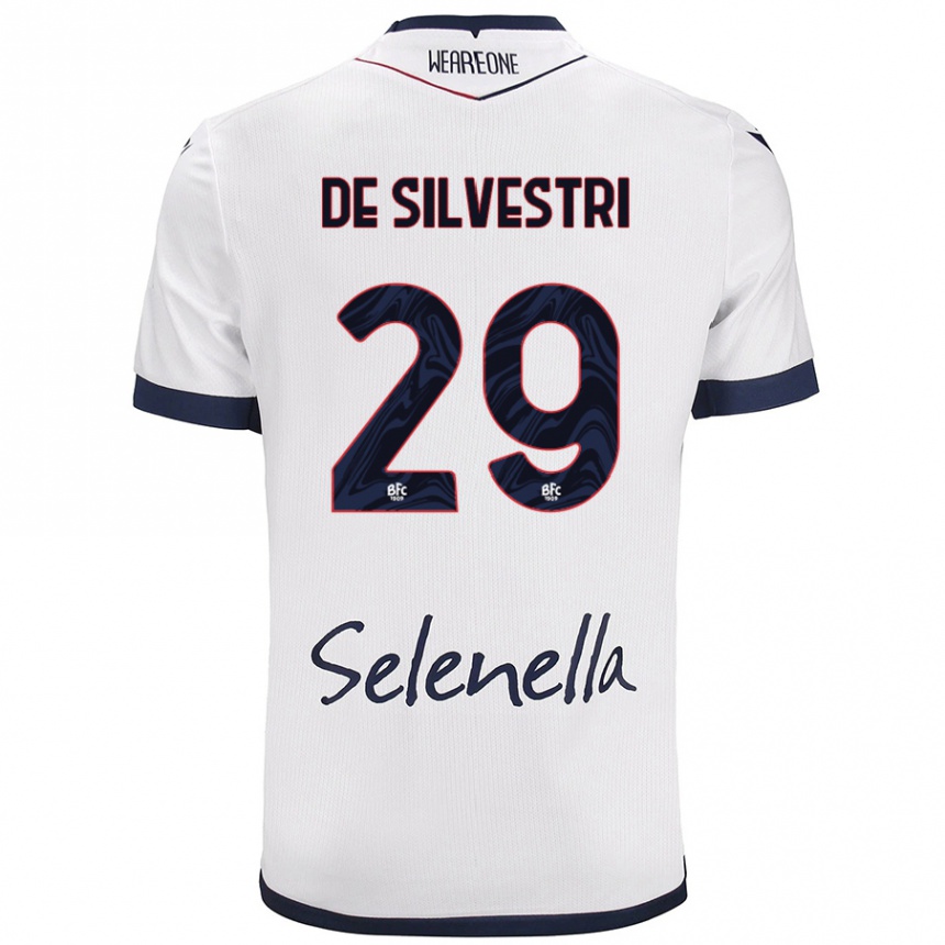 Women Football Lorenzo De Silvestri #29 White Royal Blue Away Jersey 2024/25 T-Shirt Canada