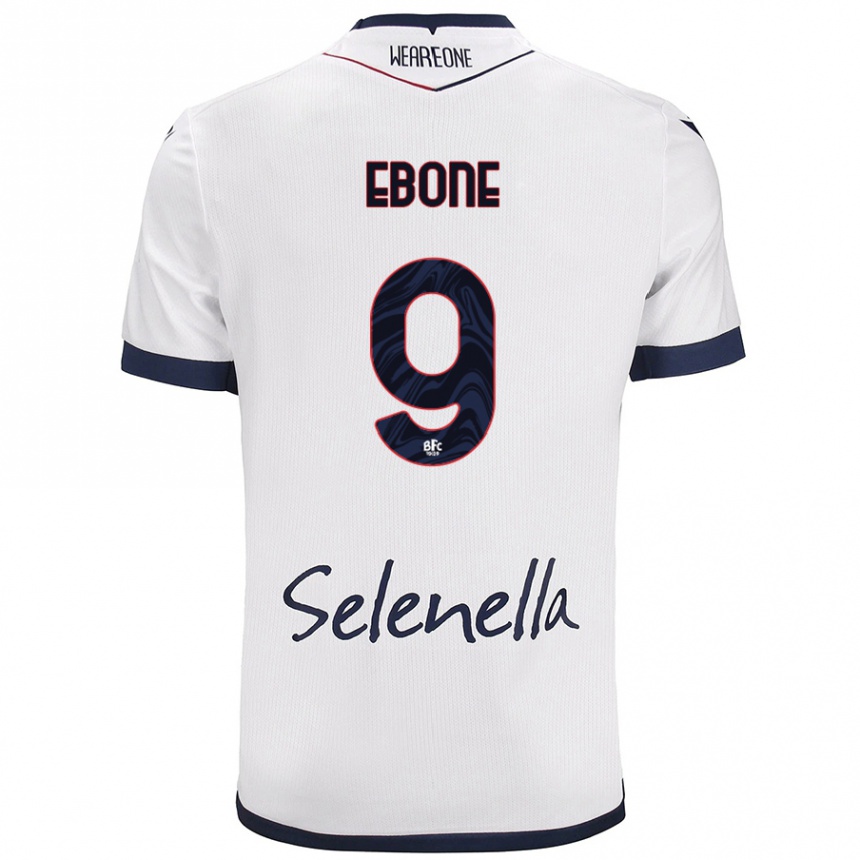 Women Football Tommaso Ebone #9 White Royal Blue Away Jersey 2024/25 T-Shirt Canada