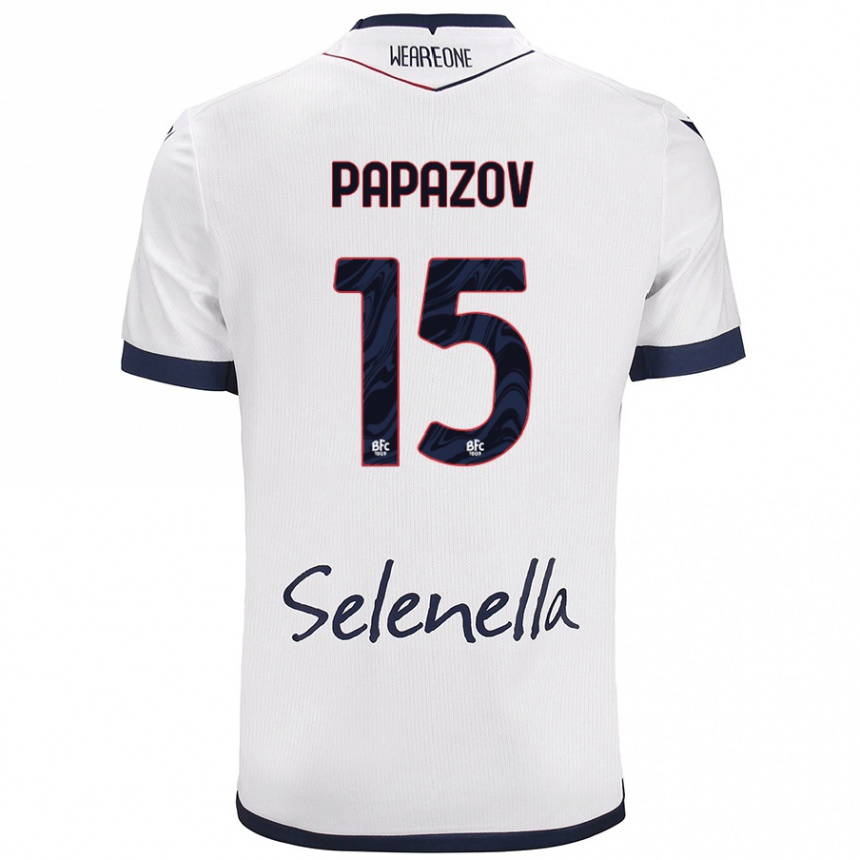 Women Football Dimitar Papazov #15 White Royal Blue Away Jersey 2024/25 T-Shirt Canada