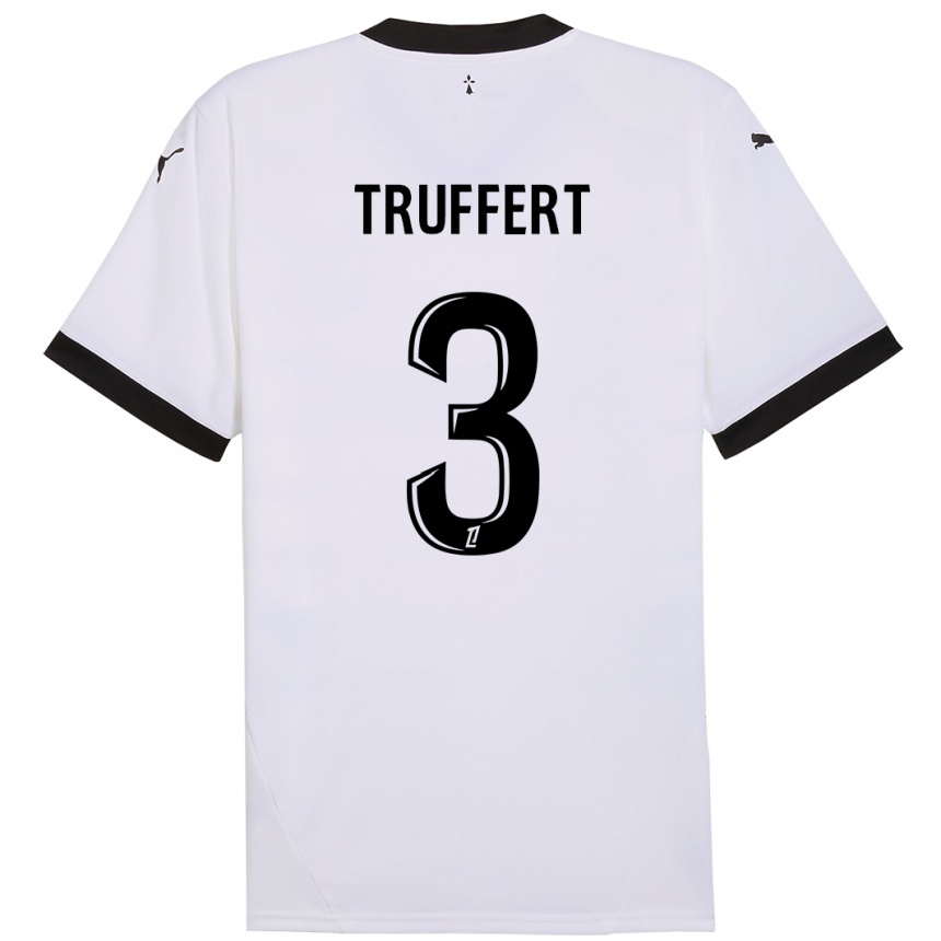 Women Football Adrien Truffert #3 White Black Away Jersey 2024/25 T-Shirt Canada