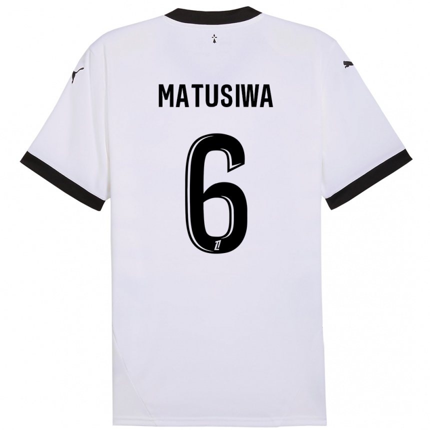 Women Football Azor Matusiwa #6 White Black Away Jersey 2024/25 T-Shirt Canada