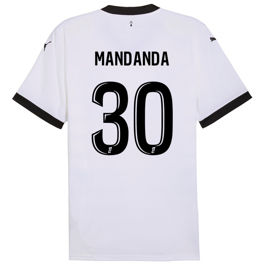 Femme Football Maillot Steve Mandanda #30 Blanc Noir Tenues Extérieur 2024/25 Canada