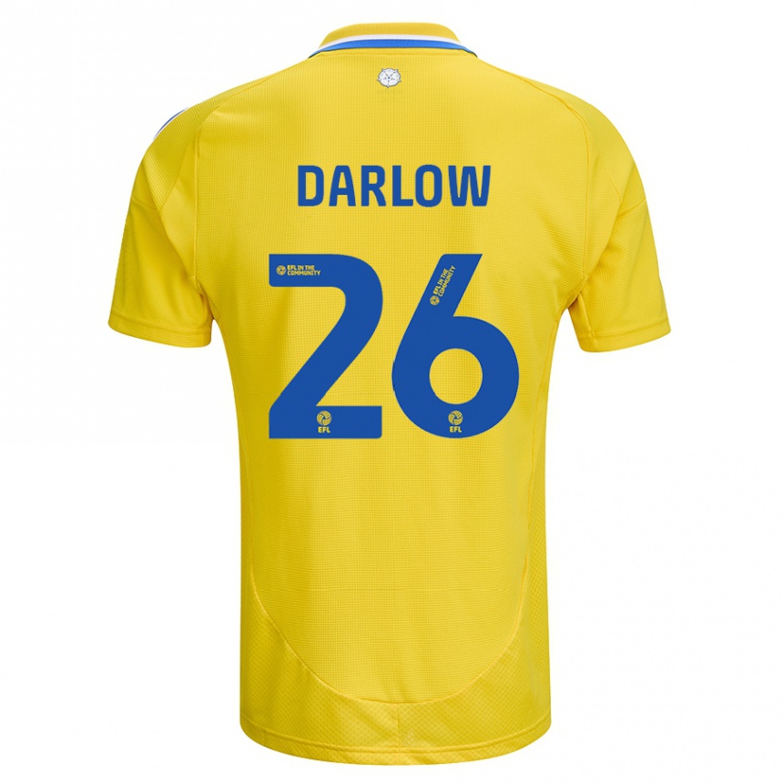 Women Football Karl Darlow #26 Yellow Blue Away Jersey 2024/25 T-Shirt Canada