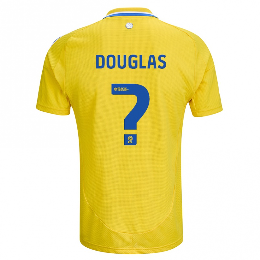 Women Football Connor Douglas #0 Yellow Blue Away Jersey 2024/25 T-Shirt Canada