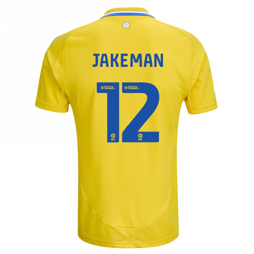 Femme Football Maillot Harriet Jakeman #12 Jaune Bleu Tenues Extérieur 2024/25 Canada