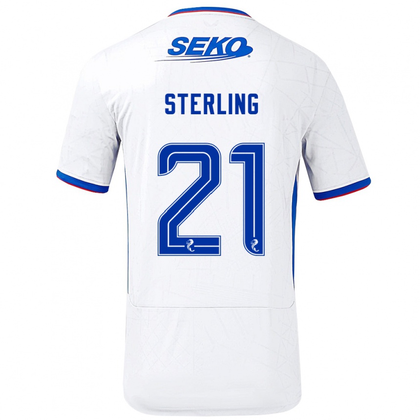 Femme Football Maillot Dujon Sterling #21 Blanc Bleu Tenues Extérieur 2024/25 Canada