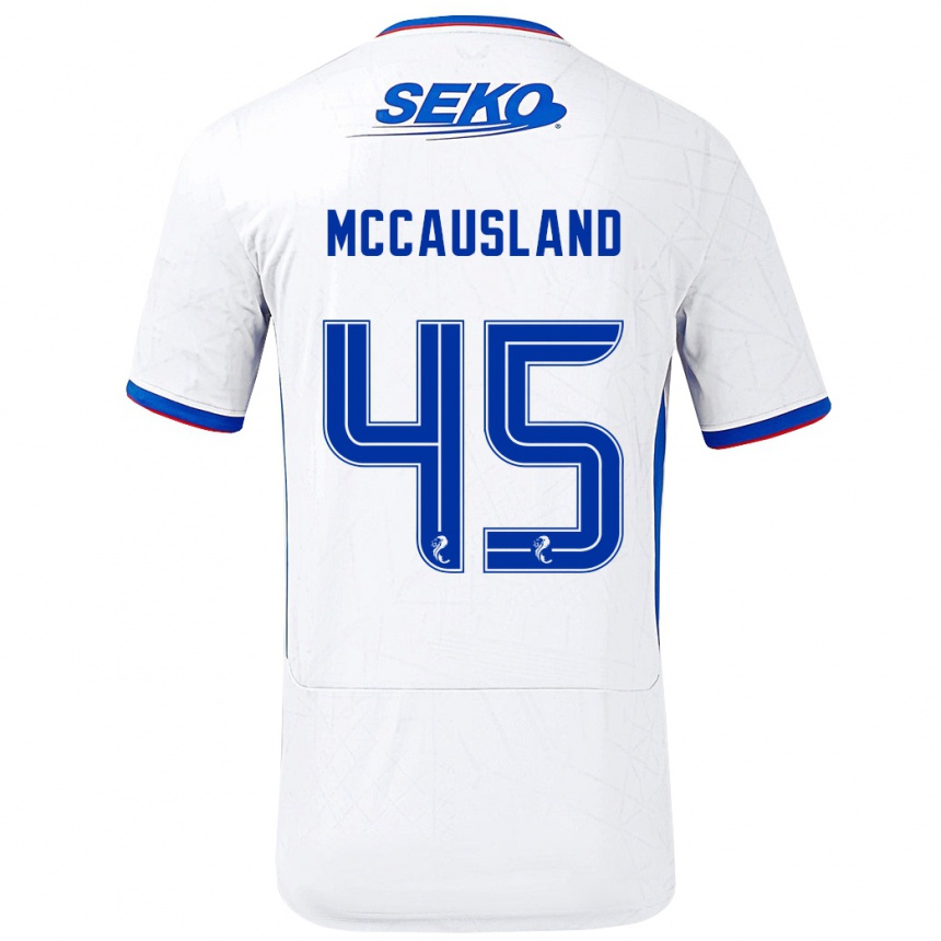 Femme Football Maillot Ross Mccausland #45 Blanc Bleu Tenues Extérieur 2024/25 Canada