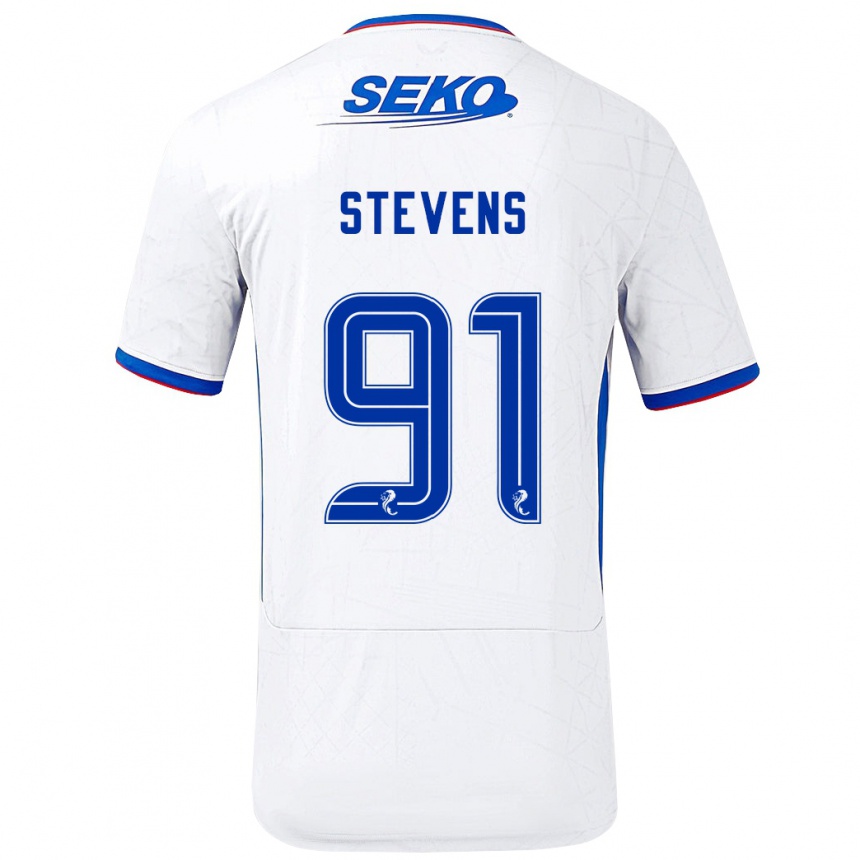 Femme Football Maillot Archie Stevens #91 Blanc Bleu Tenues Extérieur 2024/25 Canada