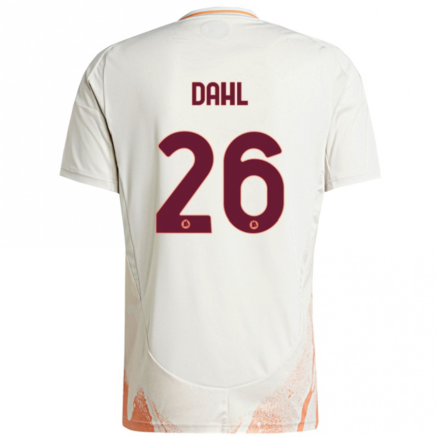 Women Football Samuel Dahl #26 Cream White Orange Away Jersey 2024/25 T-Shirt Canada