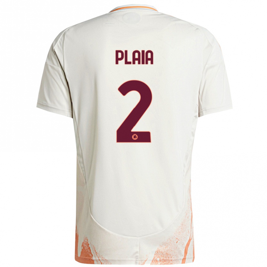 Femme Football Maillot Matteo Plaia #2 Crème Blanc Orange Tenues Extérieur 2024/25 Canada