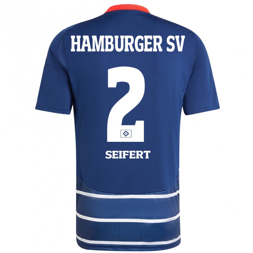 Femme Football Maillot Luis Seifert #2 Bleu Foncé Tenues Extérieur 2024/25 Canada