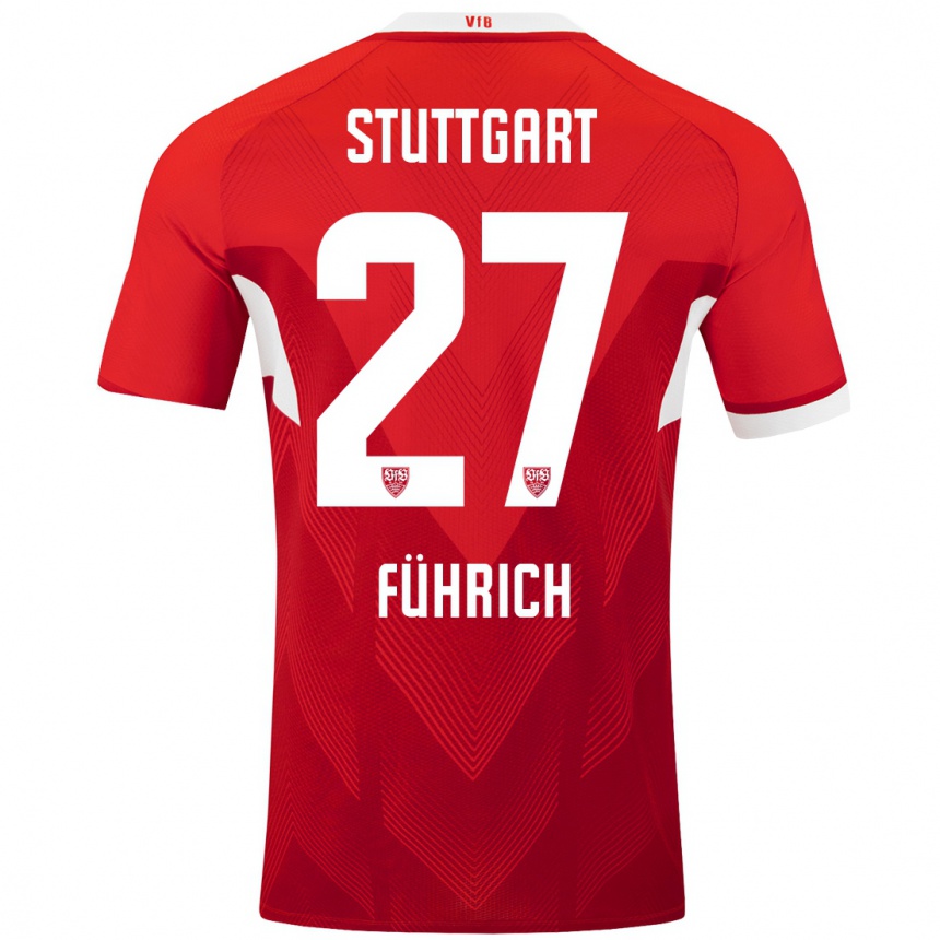 Femme Football Maillot Chris Führich #27 Blanc Rouge Tenues Extérieur 2024/25 Canada