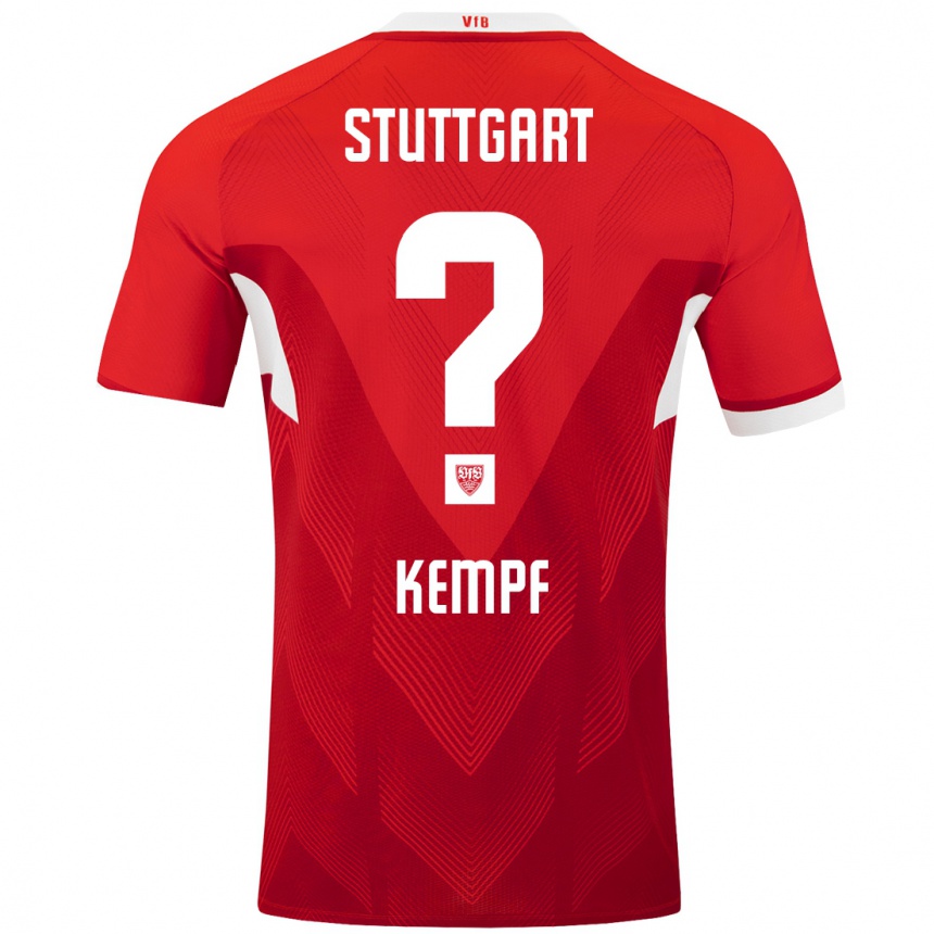 Women Football Karl Kempf #0 Red White Away Jersey 2024/25 T-Shirt Canada