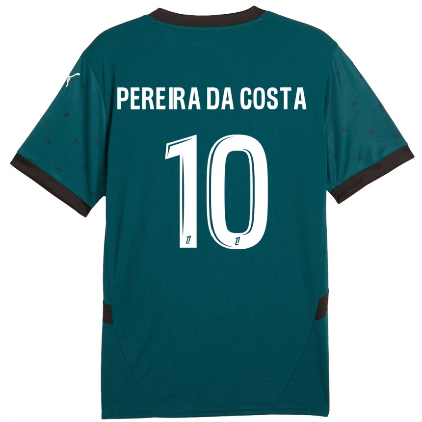 Femme Football Maillot David Pereira Da Costa #10 Vert Foncé Tenues Extérieur 2024/25 Canada