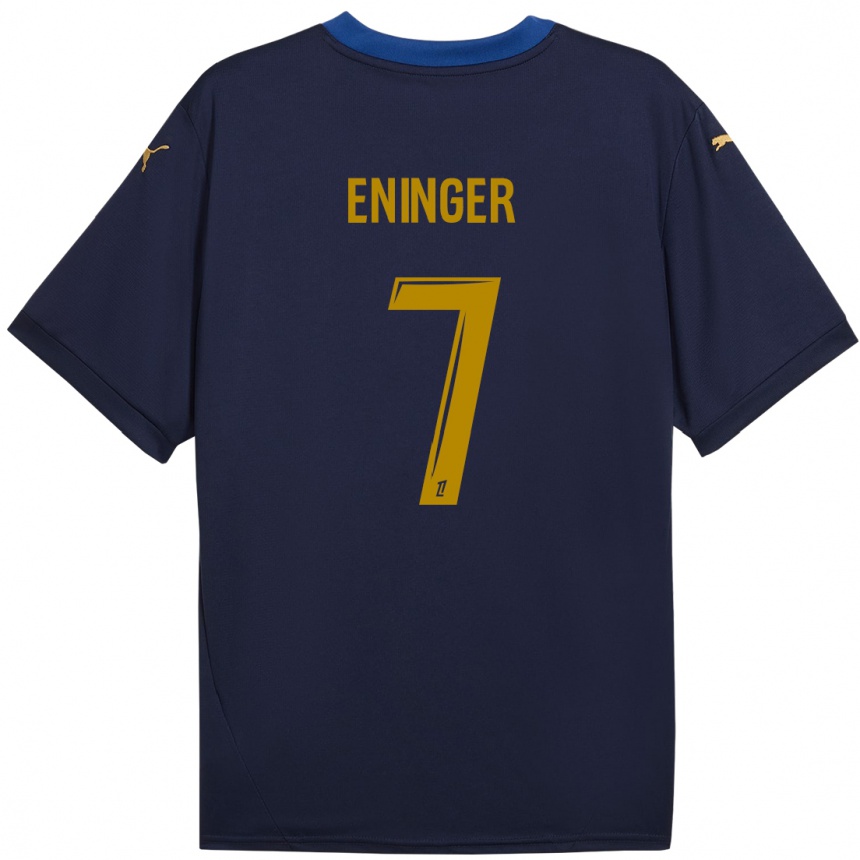 Women Football Thelma Eninger #7 Navy Gold Away Jersey 2024/25 T-Shirt Canada