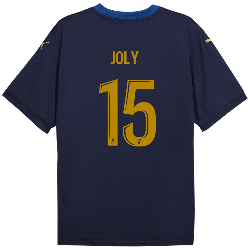 Women Football Lou-Ann Joly #15 Navy Gold Away Jersey 2024/25 T-Shirt Canada