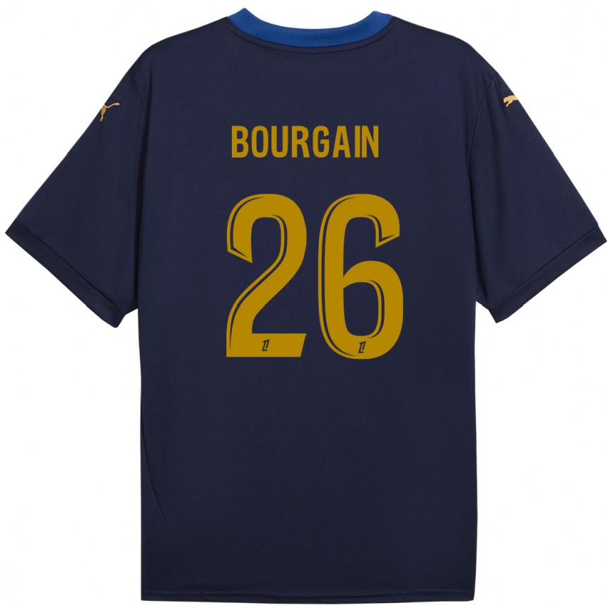 Women Football Lea Bourgain #26 Navy Gold Away Jersey 2024/25 T-Shirt Canada