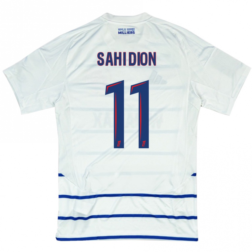 Women Football Moïse Sahi Dion #11 White Blue Away Jersey 2024/25 T-Shirt Canada