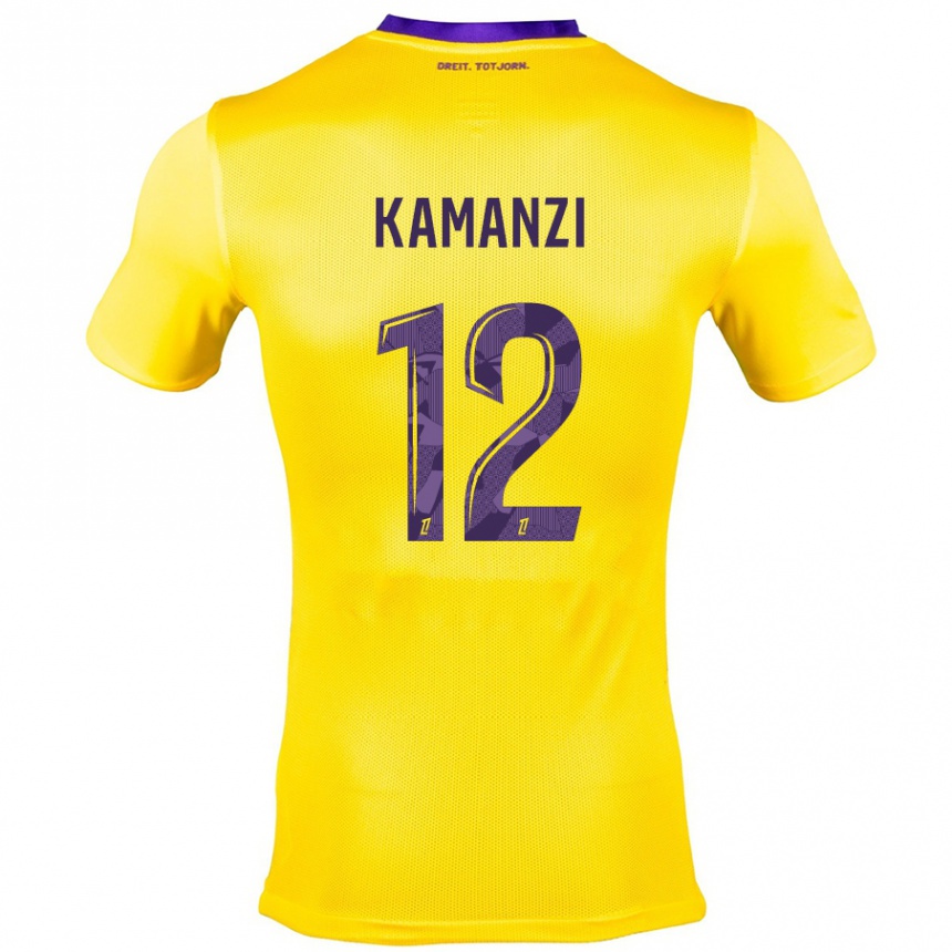 Women Football Warren Kamanzi #12 Yellow Purple Away Jersey 2024/25 T-Shirt Canada