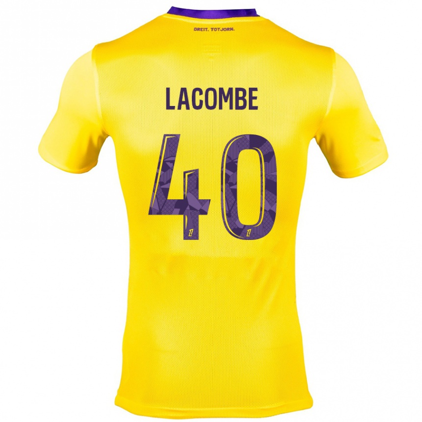 Femme Football Maillot Justin Lacombe #40 Jaune Violet Tenues Extérieur 2024/25 Canada