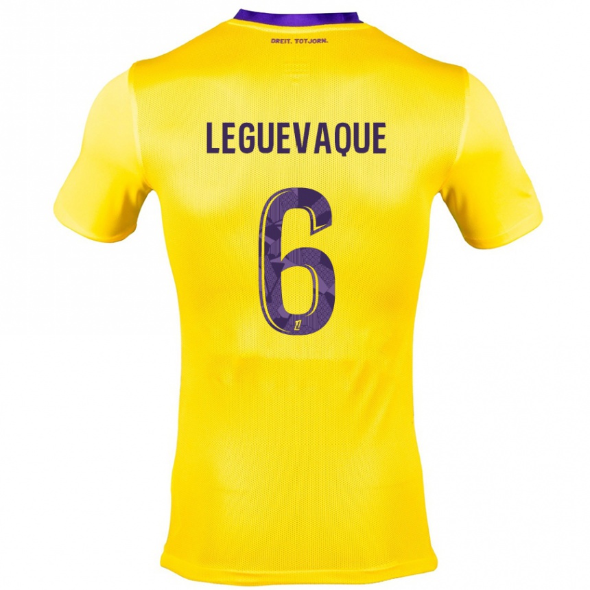 Femme Football Maillot Laurie Leguevaque #6 Jaune Violet Tenues Extérieur 2024/25 Canada