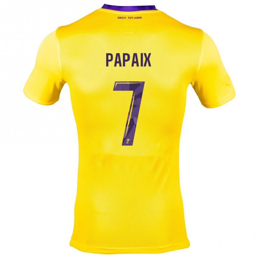 Women Football Marie Papaix #7 Yellow Purple Away Jersey 2024/25 T-Shirt Canada