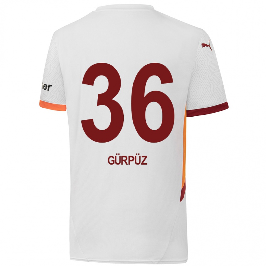 Femme Football Maillot Gökdeniz Gürpüz #36 Blanc Jaune Rouge Tenues Extérieur 2024/25 Canada