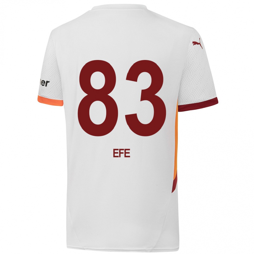 Women Football Efe Akman #83 White Yellow Red Away Jersey 2024/25 T-Shirt Canada