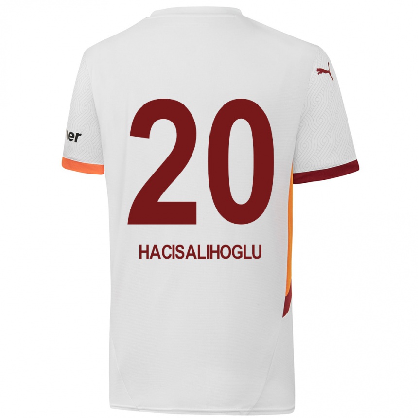 Women Football Arda Hacisalihoglu #20 White Yellow Red Away Jersey 2024/25 T-Shirt Canada