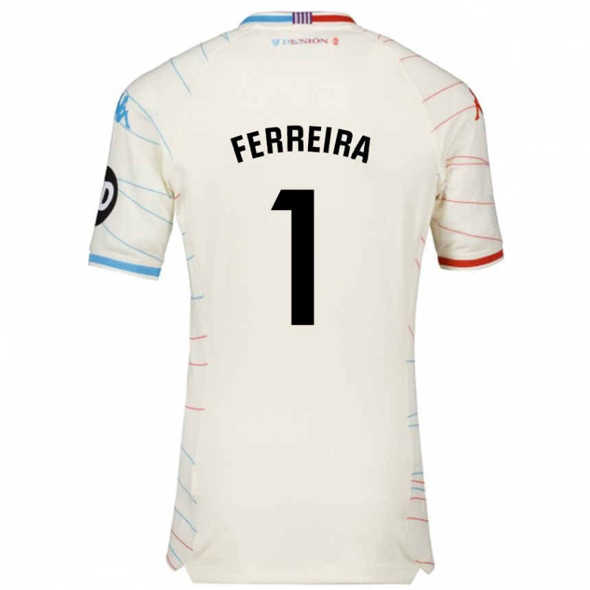 Femme Football Maillot André Ferreira #1 Blanc Rouge Bleu Tenues Extérieur 2024/25 Canada