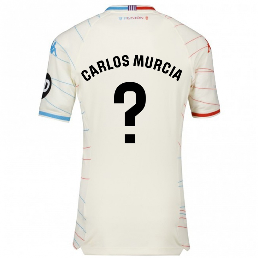 Femme Football Maillot Juan Carlos Murcia #0 Blanc Rouge Bleu Tenues Extérieur 2024/25 Canada