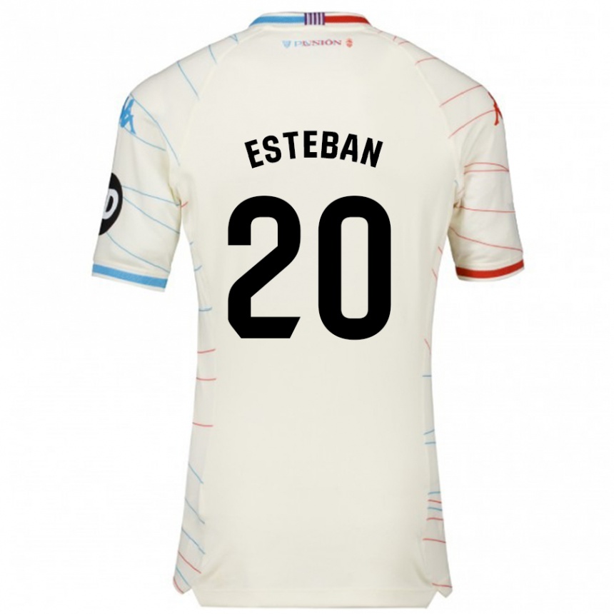 Femme Football Maillot Sergio Esteban #20 Blanc Rouge Bleu Tenues Extérieur 2024/25 Canada