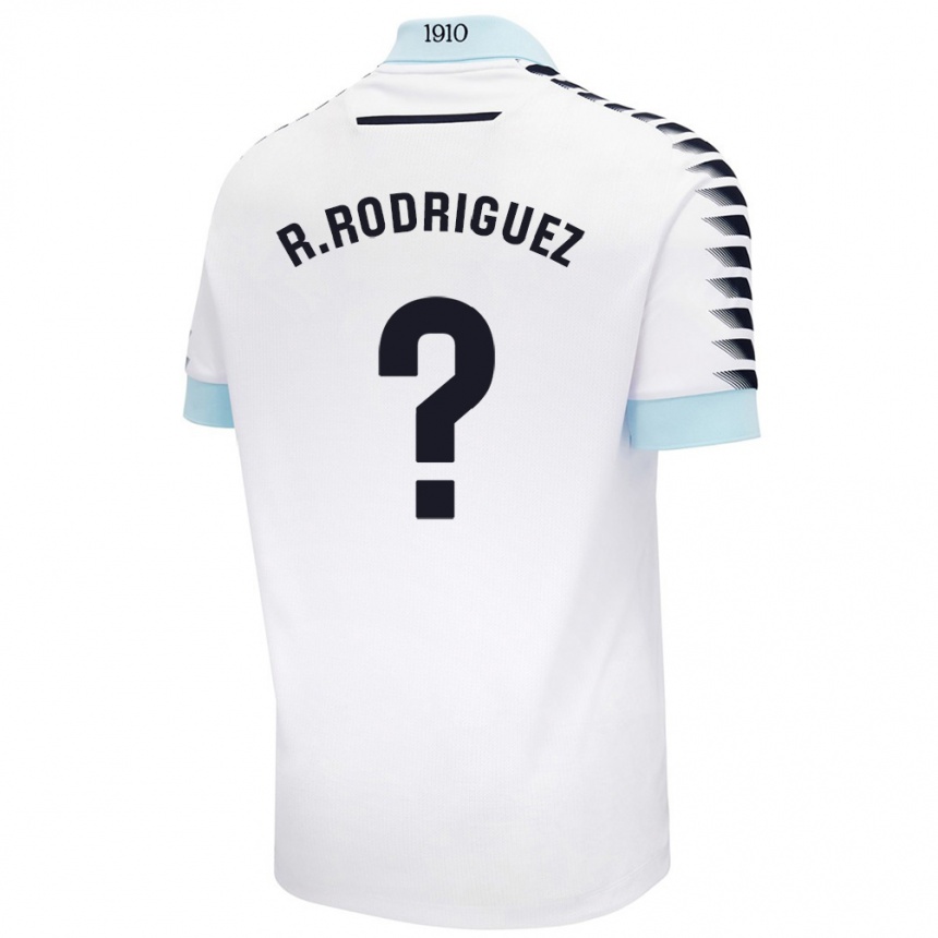 Femme Football Maillot Ramón Rodríguez #0 Blanc Bleu Tenues Extérieur 2024/25 Canada