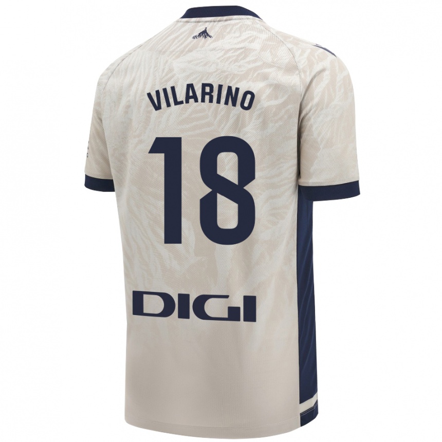 Women Football Maitane Vilariño #18 Light Gray Away Jersey 2024/25 T-Shirt Canada