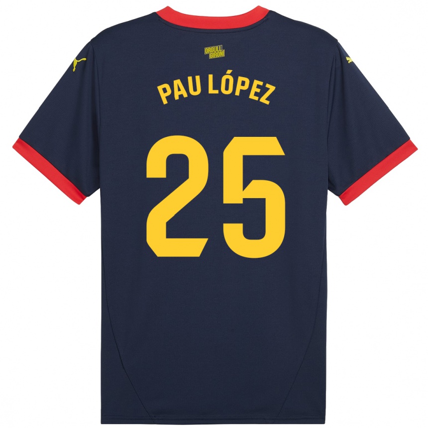 Femme Football Maillot Pau Lopez #25 Bleu Marine Rouge Tenues Extérieur 2024/25 Canada