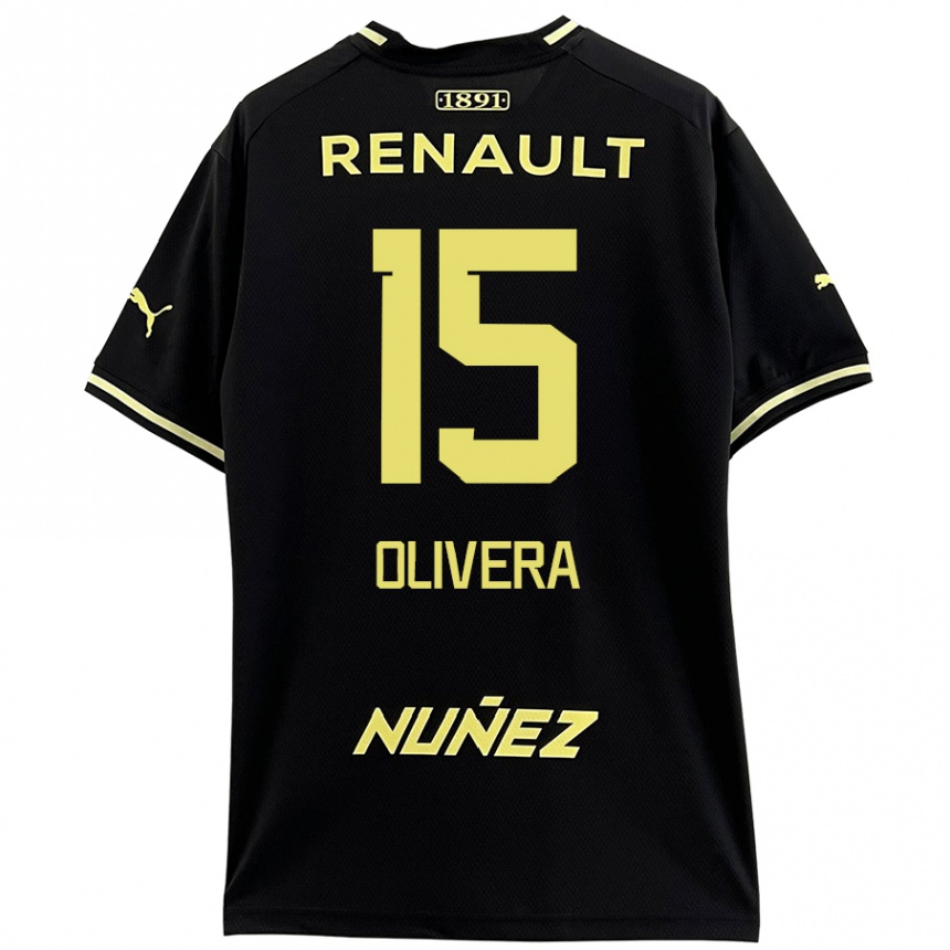 Femme Football Maillot Maximiliano Olivera #15 Noir Jaune Tenues Extérieur 2024/25 Canada