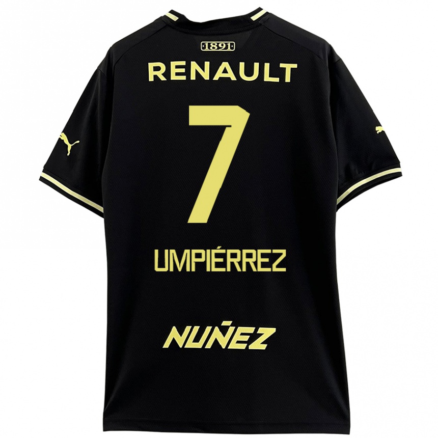 Women Football Leandro Umpiérrez #7 Black Yellow Away Jersey 2024/25 T-Shirt Canada