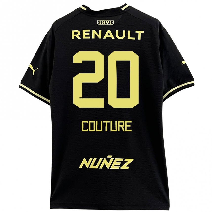 Women Football Lorenzo Couture #20 Black Yellow Away Jersey 2024/25 T-Shirt Canada