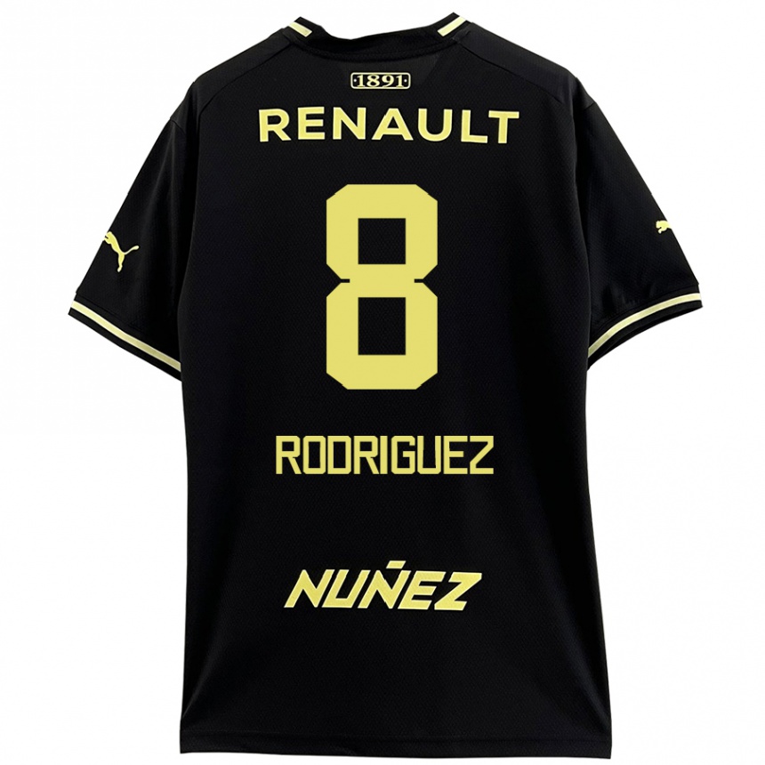 Femme Football Maillot Sebastián Rodríguez #8 Noir Jaune Tenues Extérieur 2024/25 Canada