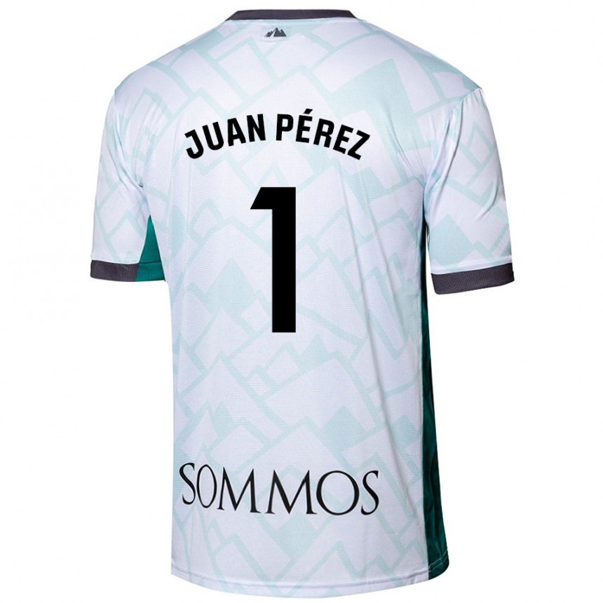 Femme Football Maillot Juan Pérez #1 Blanc Vert Tenues Extérieur 2024/25 Canada