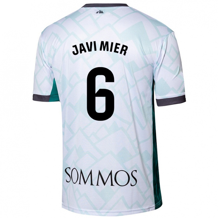 Femme Football Maillot Javi Mier #6 Blanc Vert Tenues Extérieur 2024/25 Canada