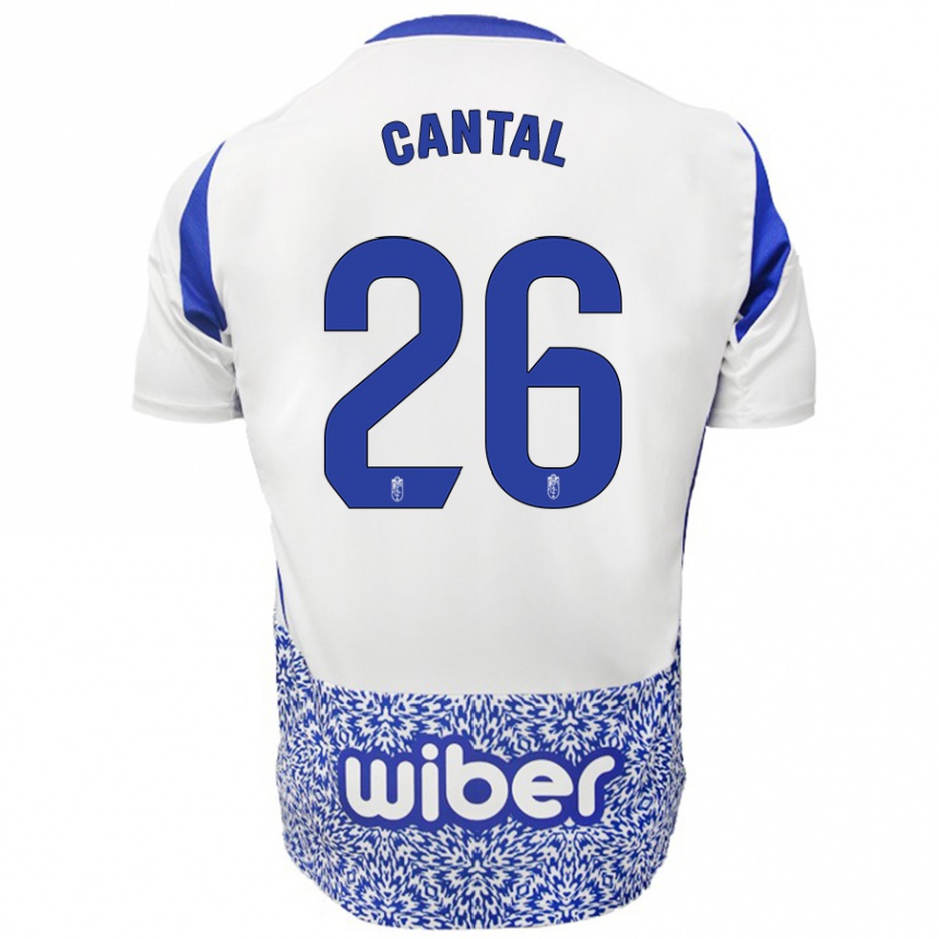 Women Football Paco Cantal #26 White Blue Away Jersey 2024/25 T-Shirt Canada